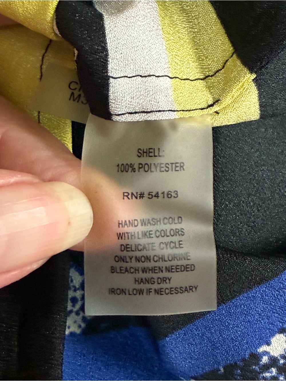 Calvin Klein Blue Yellow Stripe Snake Print Button Blouse Top Small EUC - Picture 9 of 10